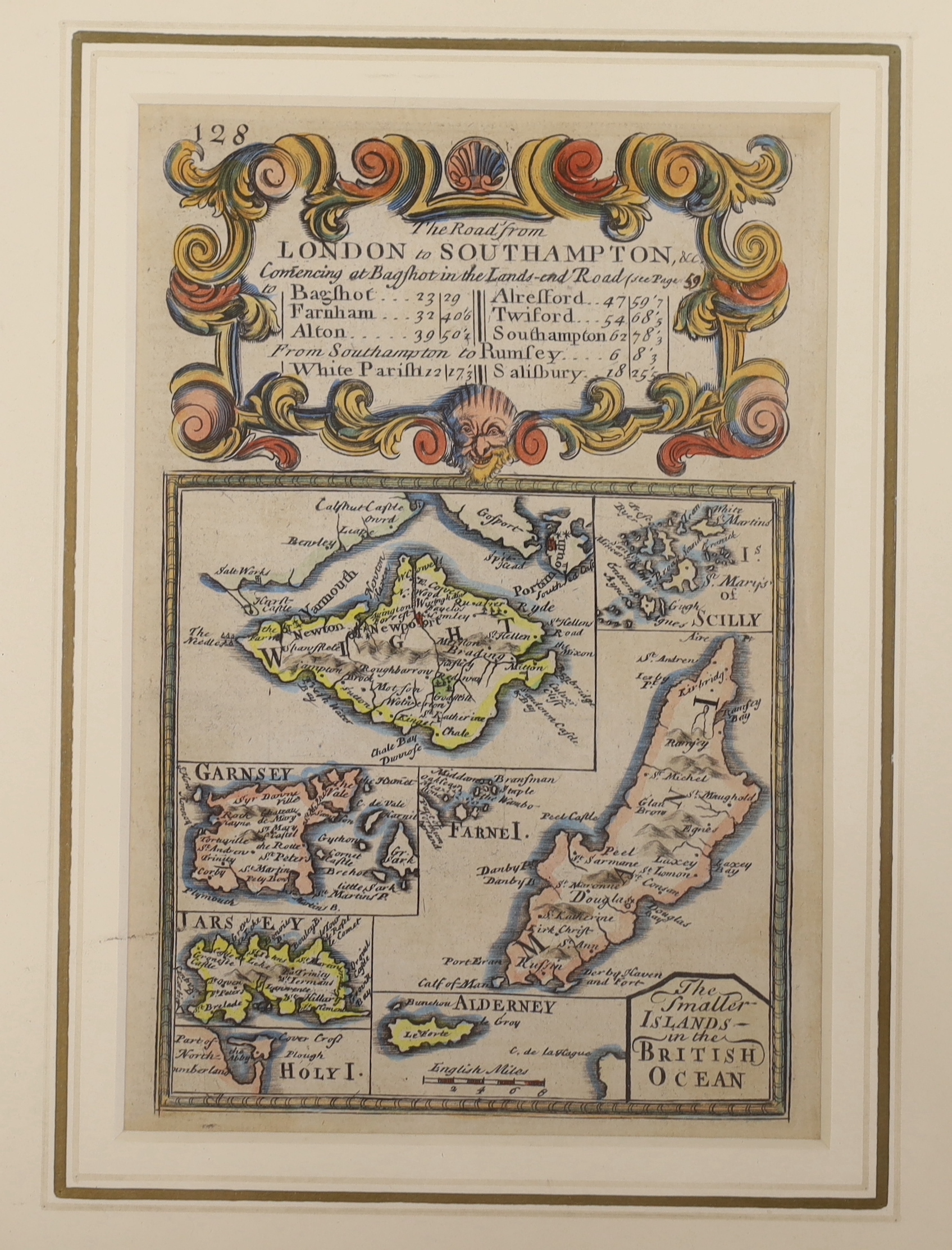 Three 18th/19th century maps including Worthing, Little Hampton and Great Bognor and The Isles of Sicily, largest 19 x 12cm